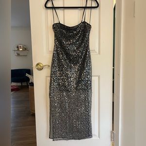 ASTR the label jewel midi dress in black